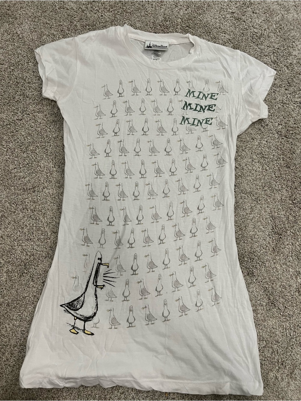 Disney Parks White Graphic Finding Nemo 'Mine Mine Mine' Seagull Woman’s S Tee